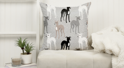 Whippets or Italian Greyhounds Elegant Retro Dog Design